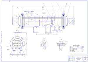 Чертеж кожухотрубного теплообменника